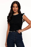 Abby Knit Top Black White