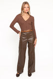 Emer Leather Pant Chocolate Brown