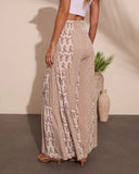 Resort Edit Abstract Print Waist Tie Pants