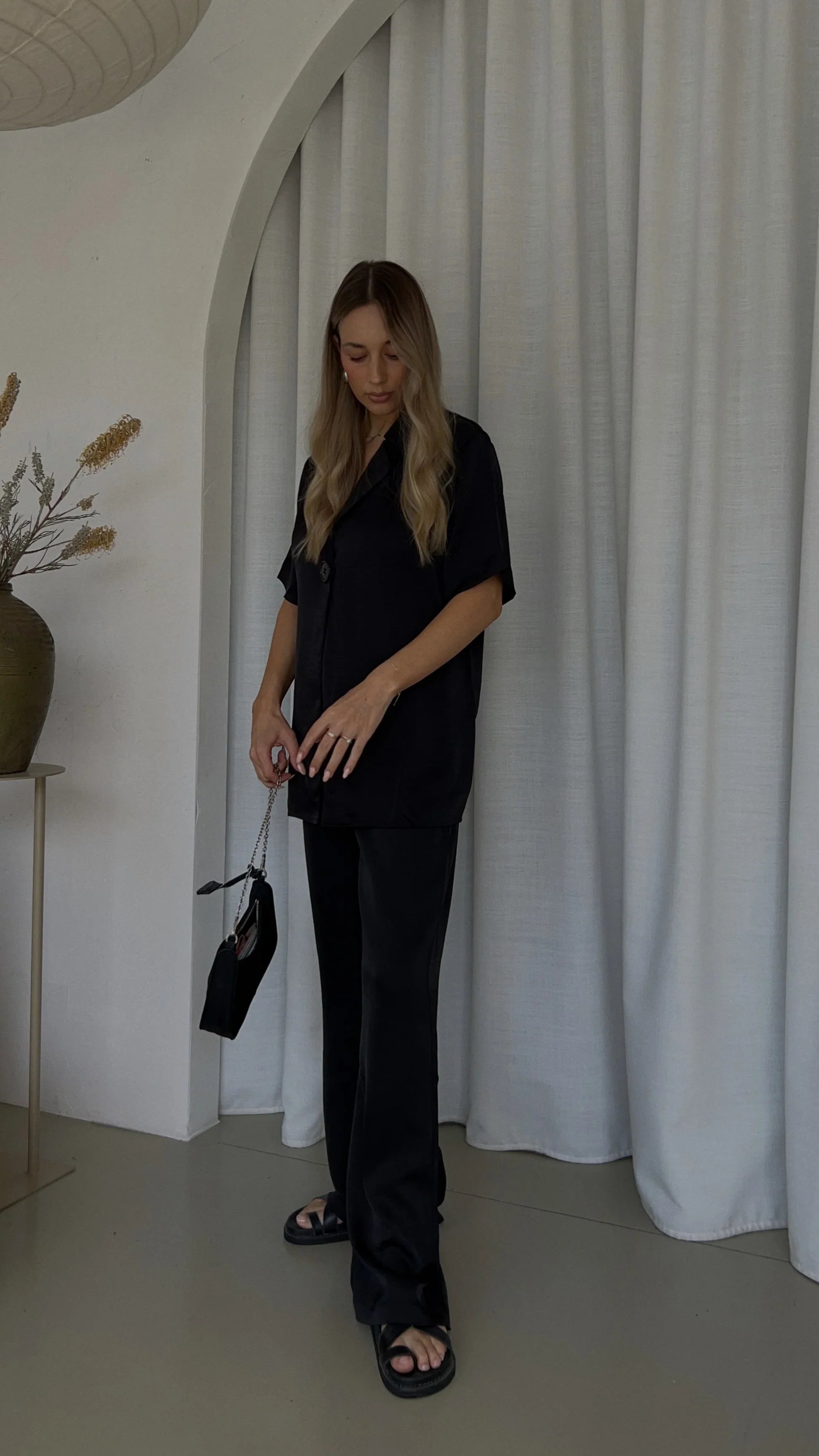 Imogen Button Shirt Black