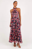 Lennon Halterneck Maxi Dress Navy Floral