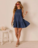 Americana Coast Tiered Denim Mini Dress