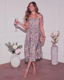 Petal Poise Fit And Flare Midi Dress