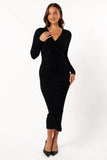 Irene Long Sleeve Midi Dress Black