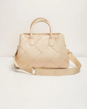 Giorgia Faux Leather Woven Top Handle Bag
