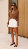 Klara Knitted Shirt Caramel