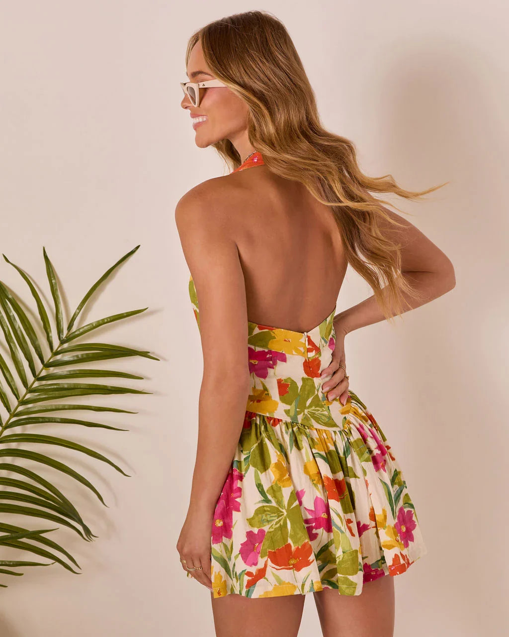 Betsie Halter Neck Floral Mini Dress