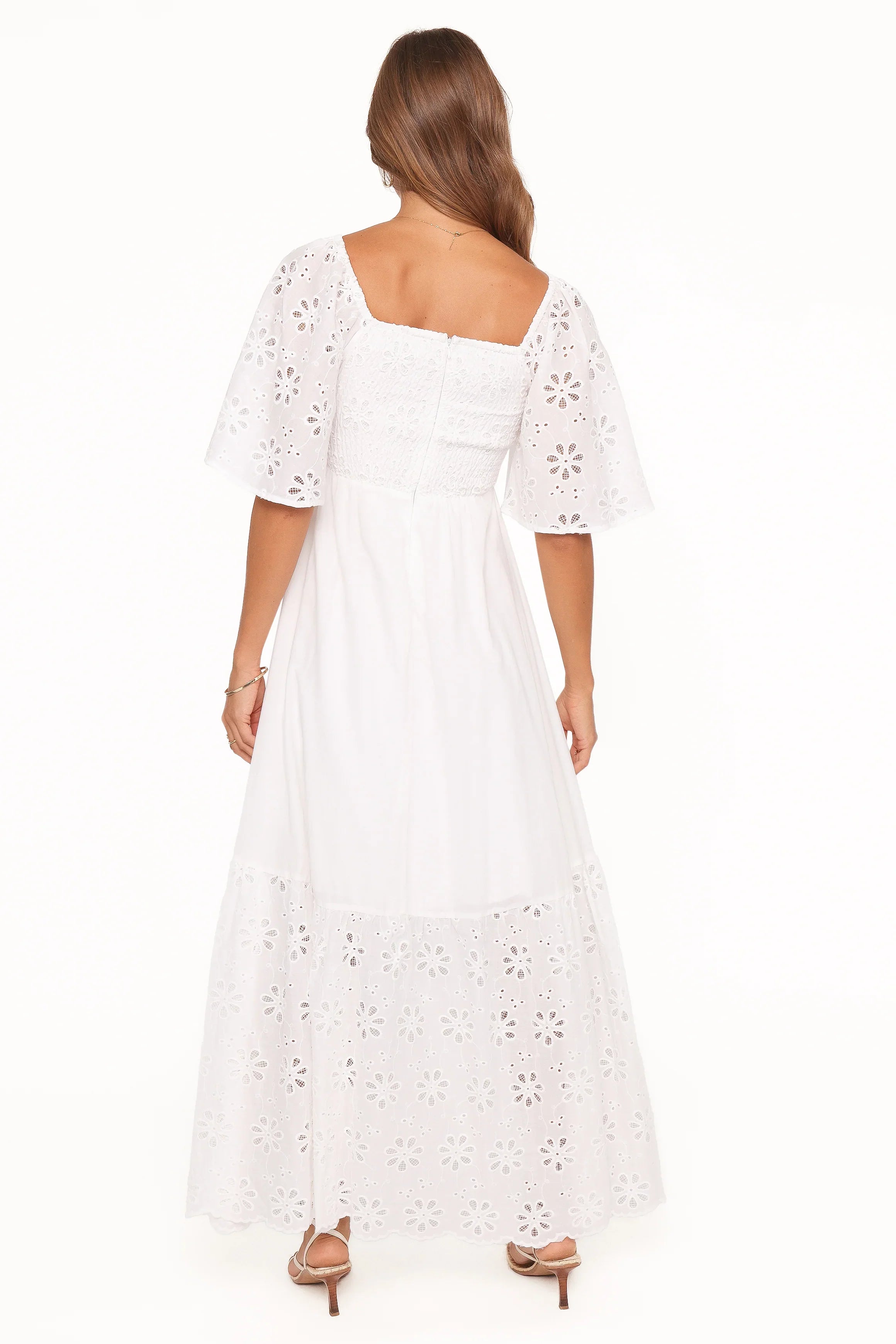 Xana Maxi Dress White Broderie