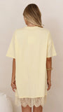 Saya T Shirt Lace Mini Dress Yellow