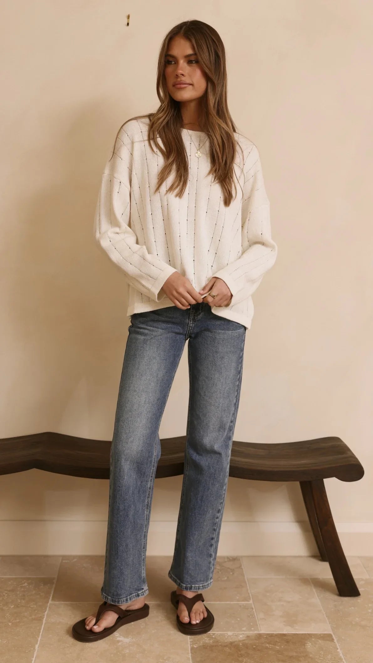 Zana Straight Leg Jeans Mid Blue