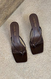 Mitchell Thong Mules Chocolate PU