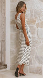 Daphne Maxi Dress Cream Polka