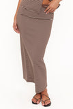 Adeline Two Piece Set Brown Cream Stripe