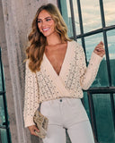 Carminia Knit Faux Pearl Cardigan