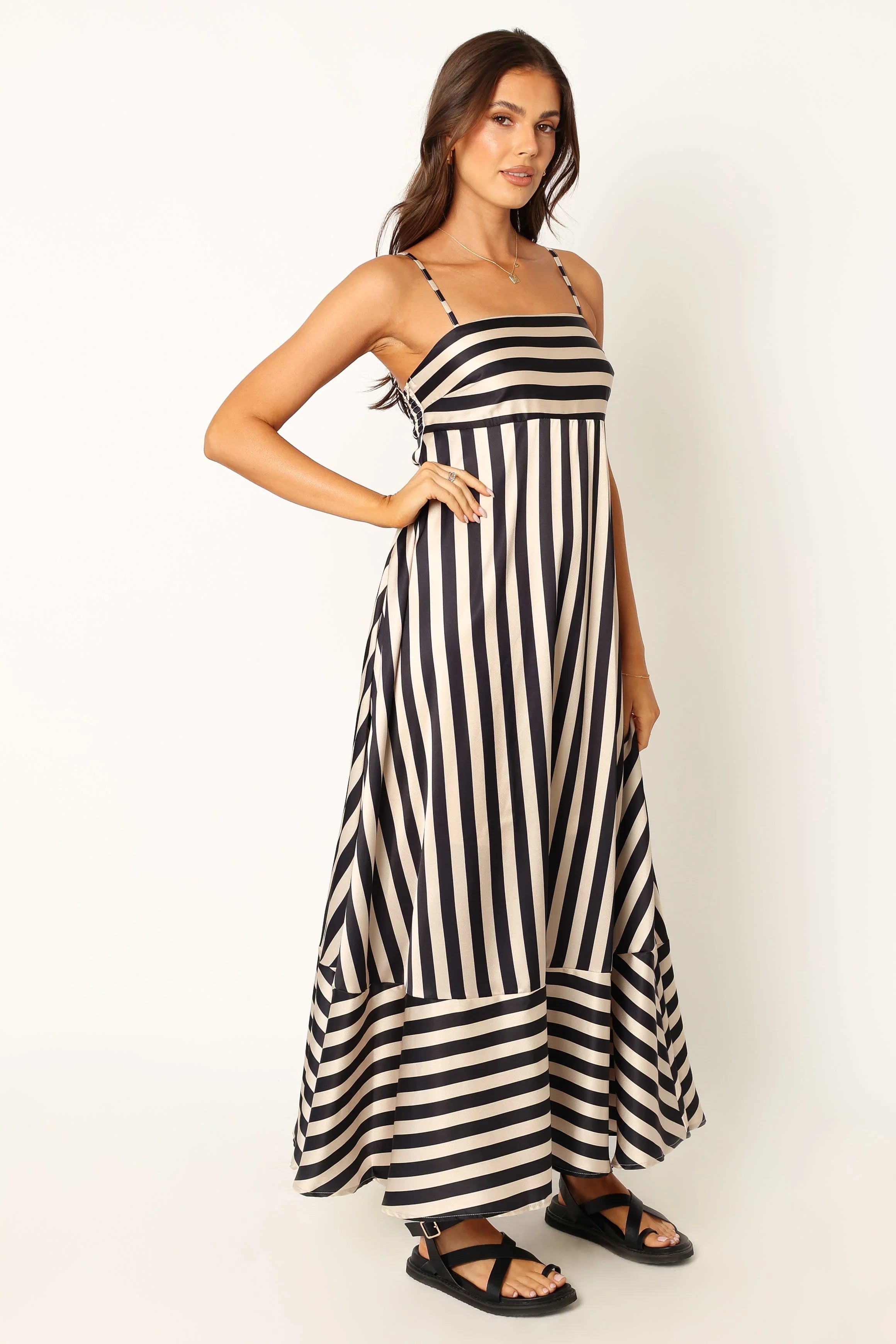 Brea Maxi Dress Black Stripe