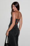 Be Mine Forever Denim Bustier Black Acid