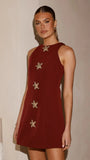 Daray Mini Dress Burgundy Star