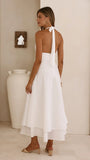 Kathy Halter Neck Maxi Dress White
