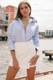 Murphy Button Up Long Sleeve Top Blue Stripe