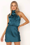 Anabelle Halter Neck Mini Dress Teal