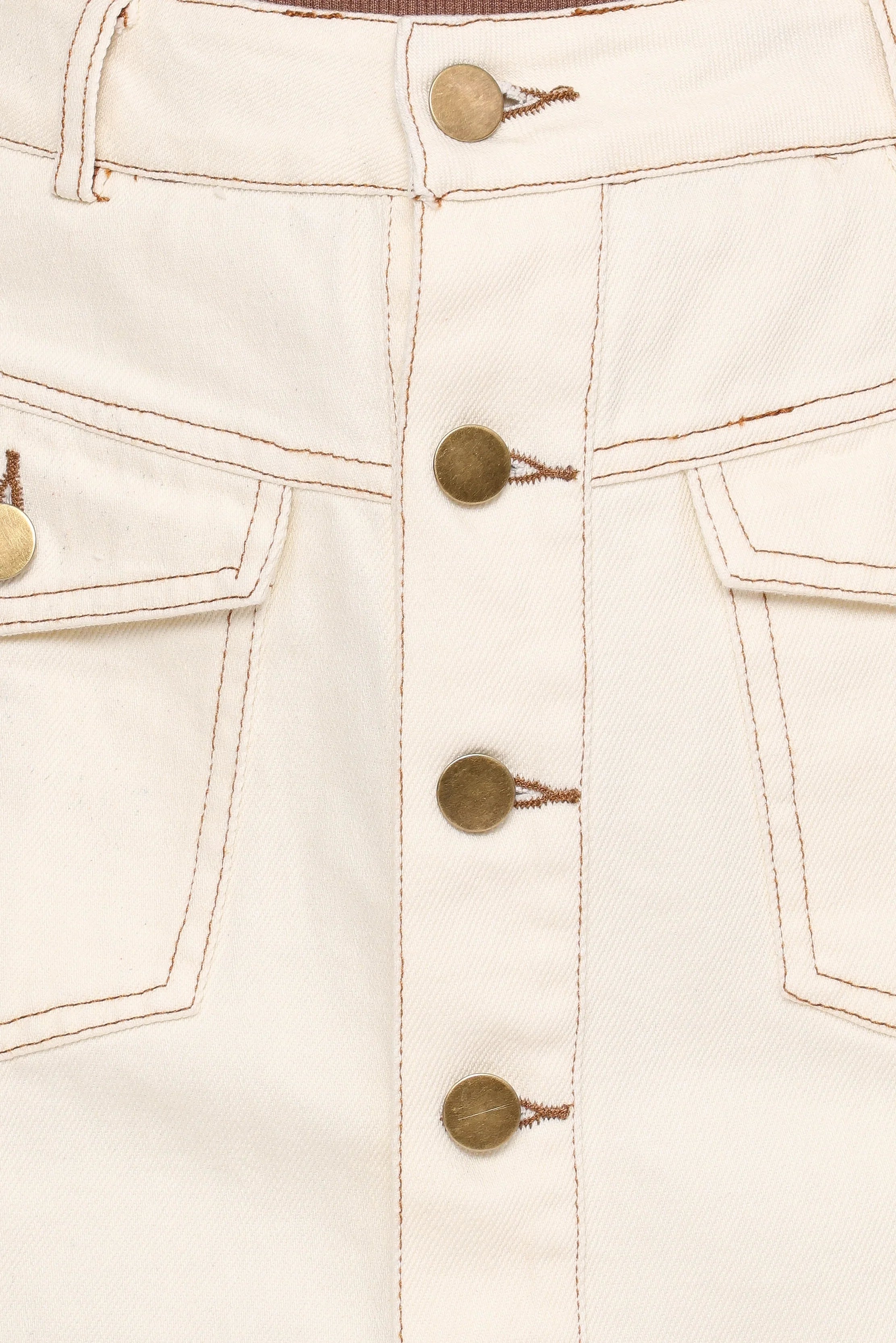 Presley Denim Skort Bone