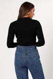 Tammy Ribbed Knit Top Black