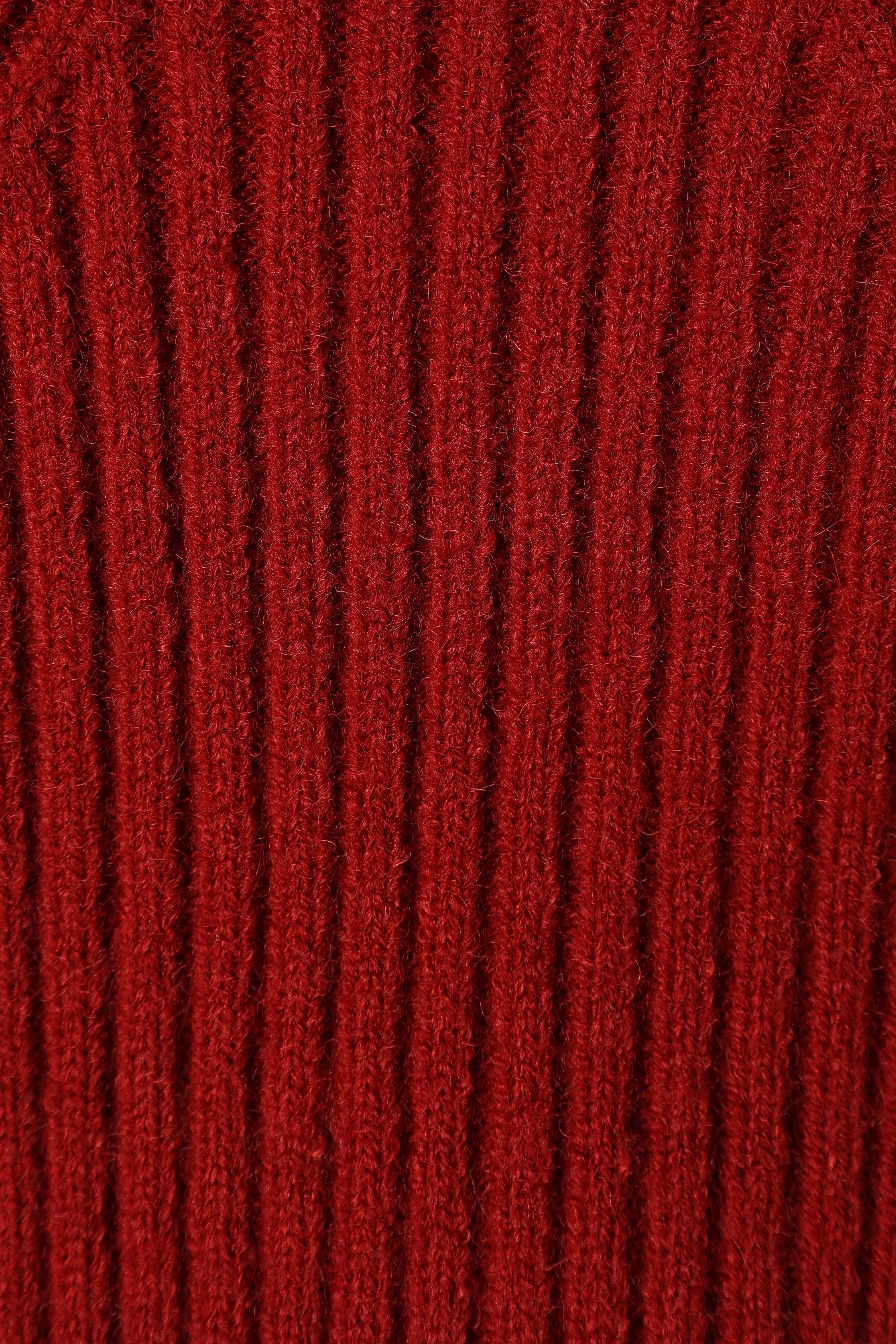 Gia Sweetheart Neck Bell Sleeve Knit Sweater Wine