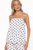 Kristy Pant Set White Black Polka Dot
