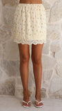 Kiki Lace Mini Skirt Yellow Floral