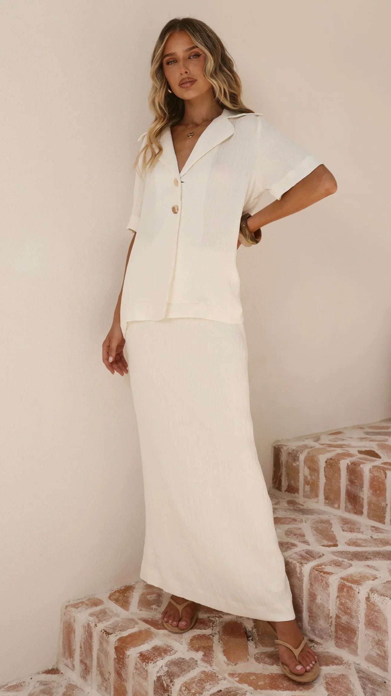 Razi Maxi Skirt Ivory