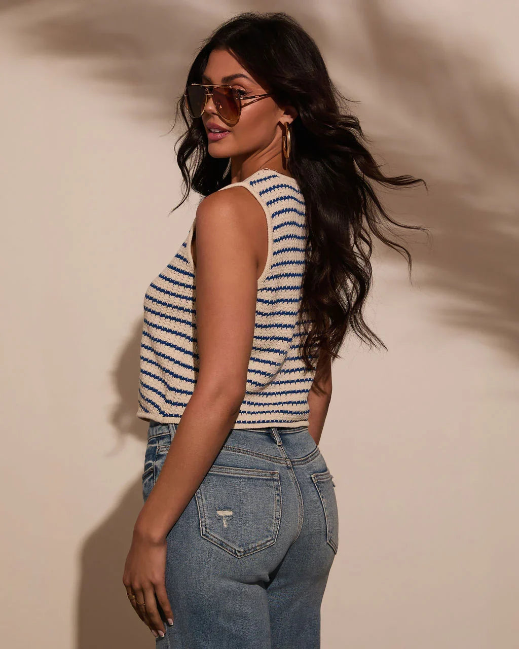 Clementine Striped Sweater Vest