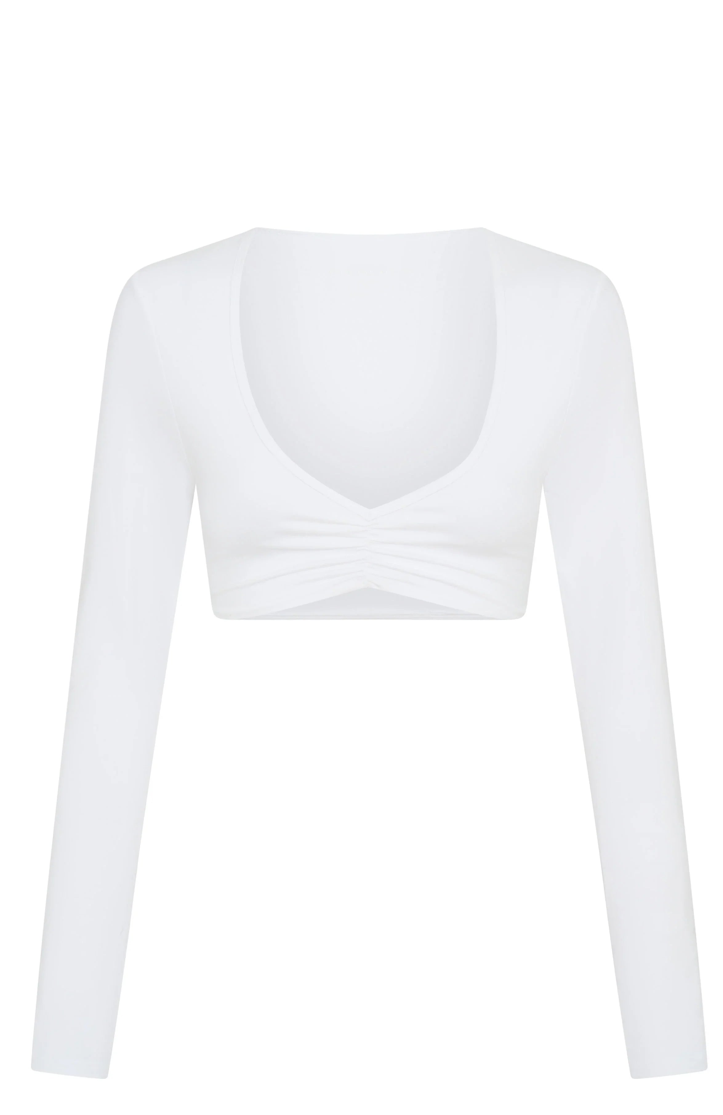 Sync Long Sleeve Crop White