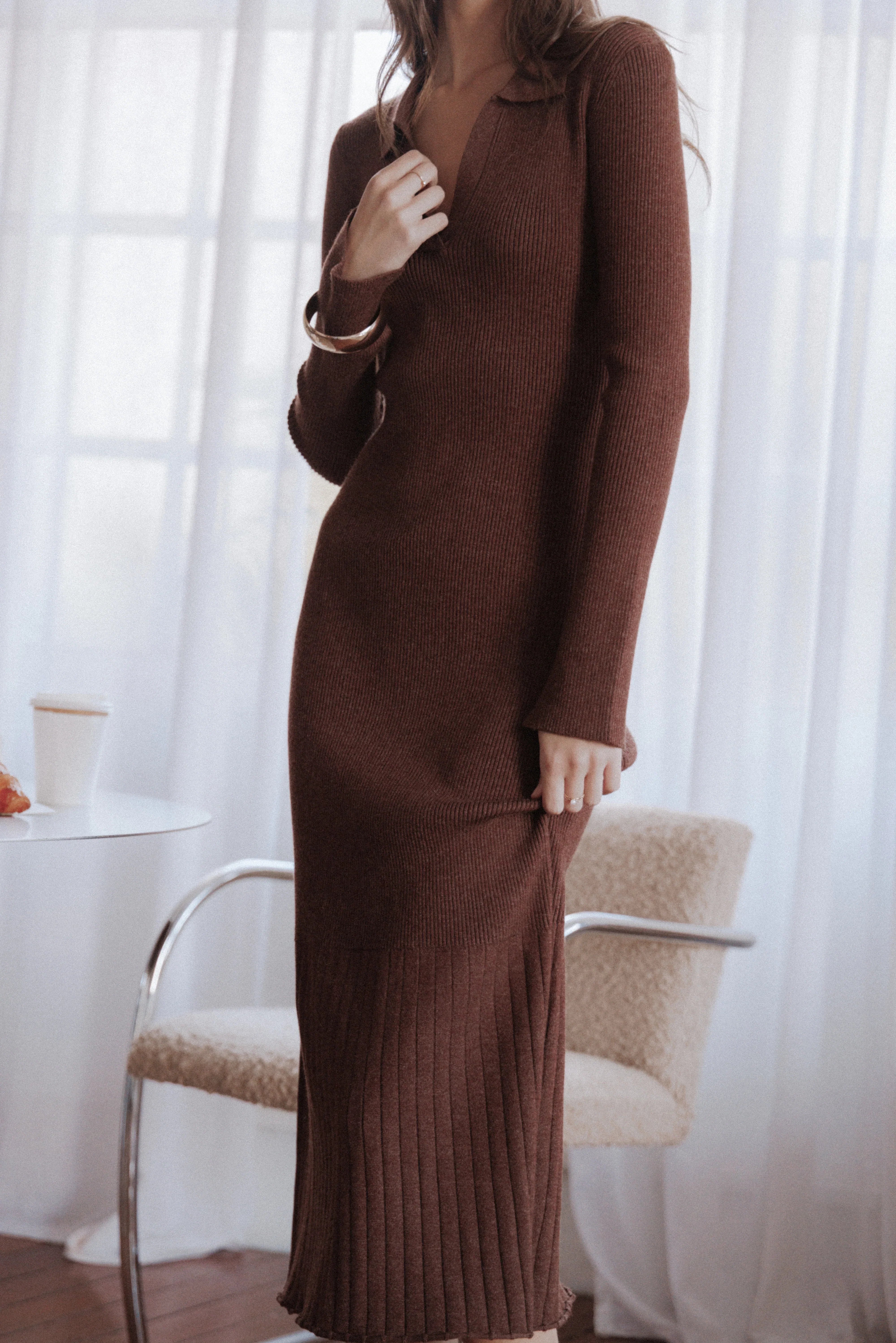 Makenna Knit Dress Brown