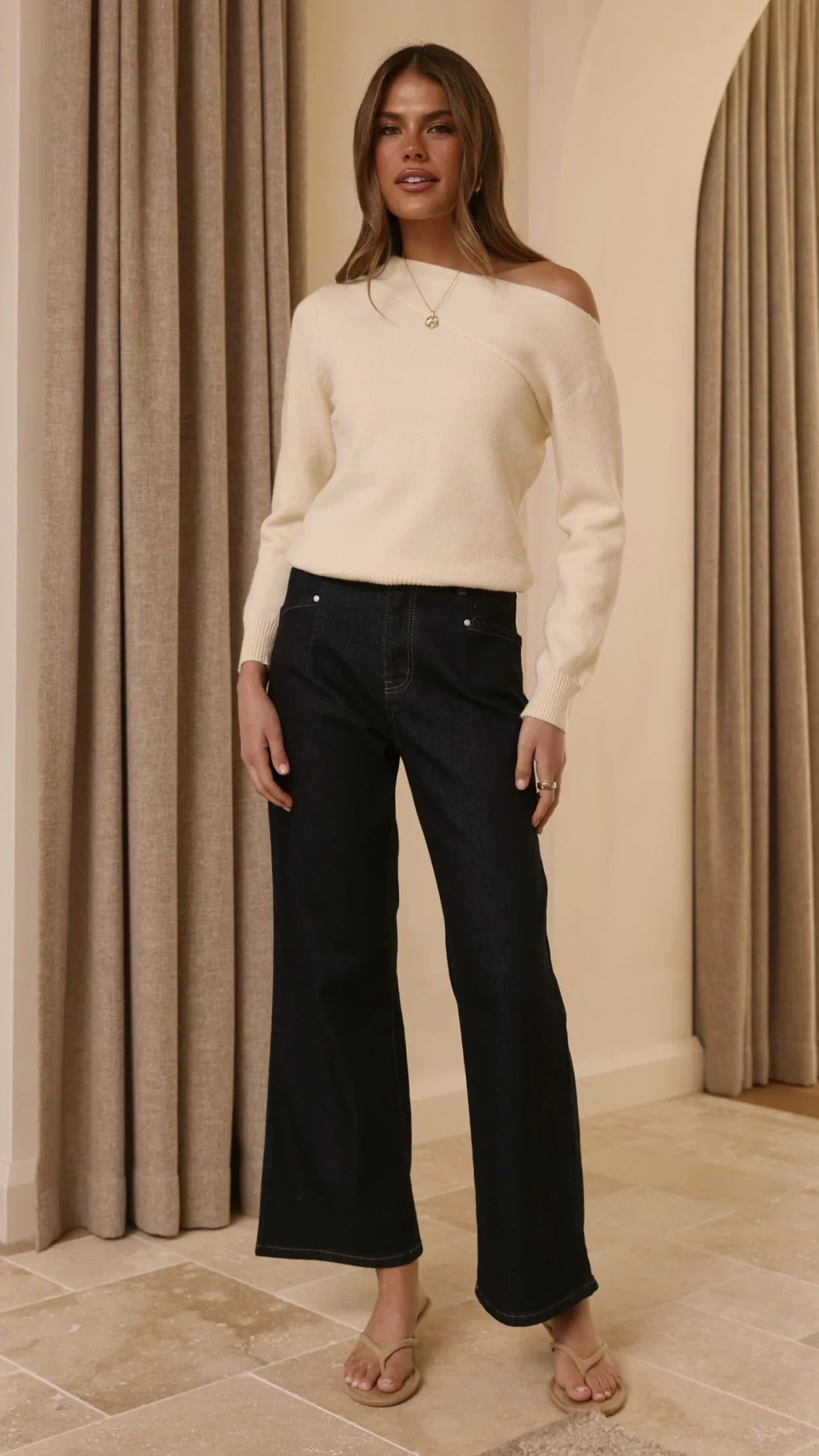 Zayleigh Straight Leg Jeans Dark Denim