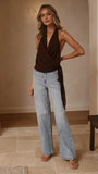 Belle Halter Neck Top Brown