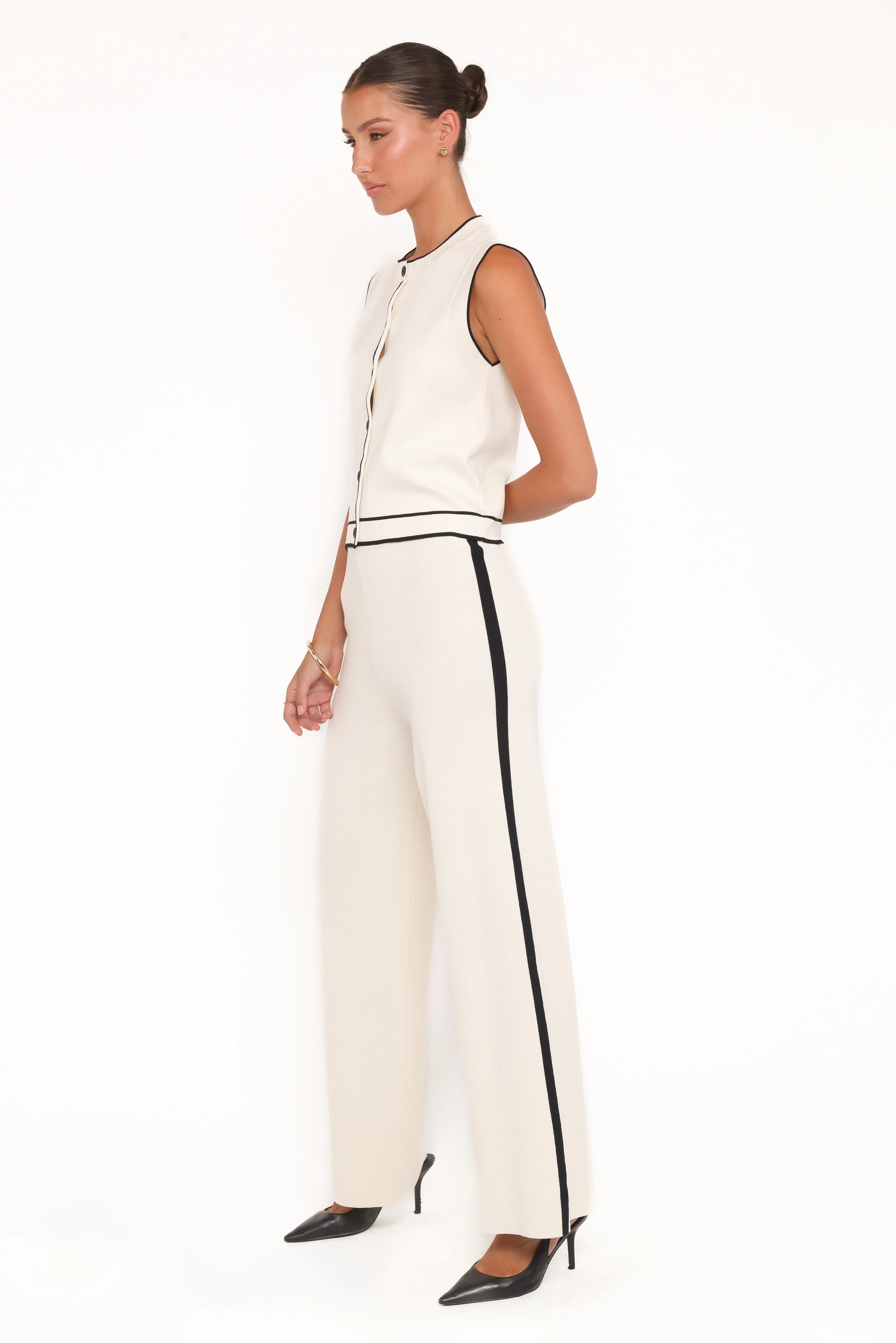 Jules Knitted Pant Set White