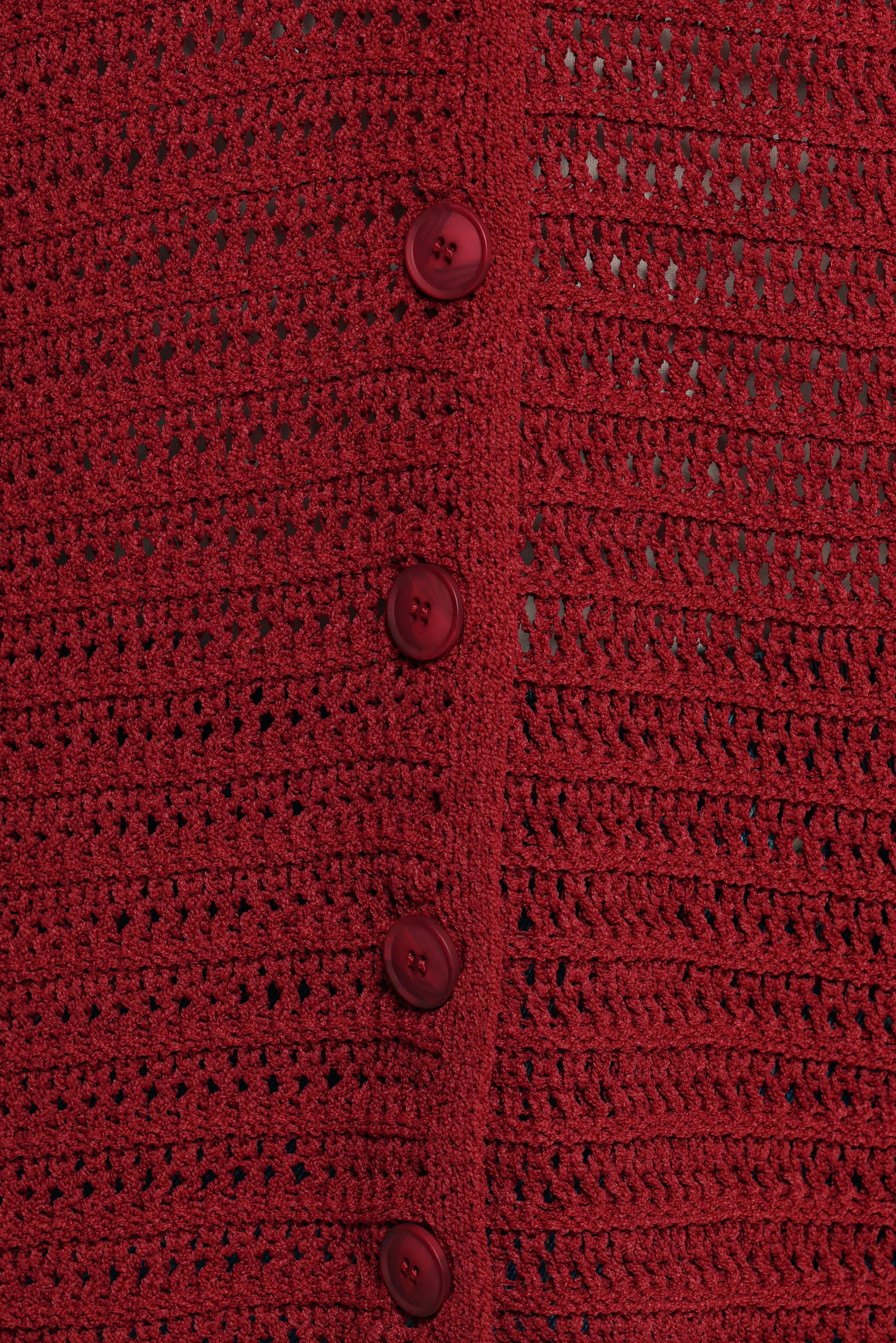 Lyra Large Collar Cardigan Burgundy