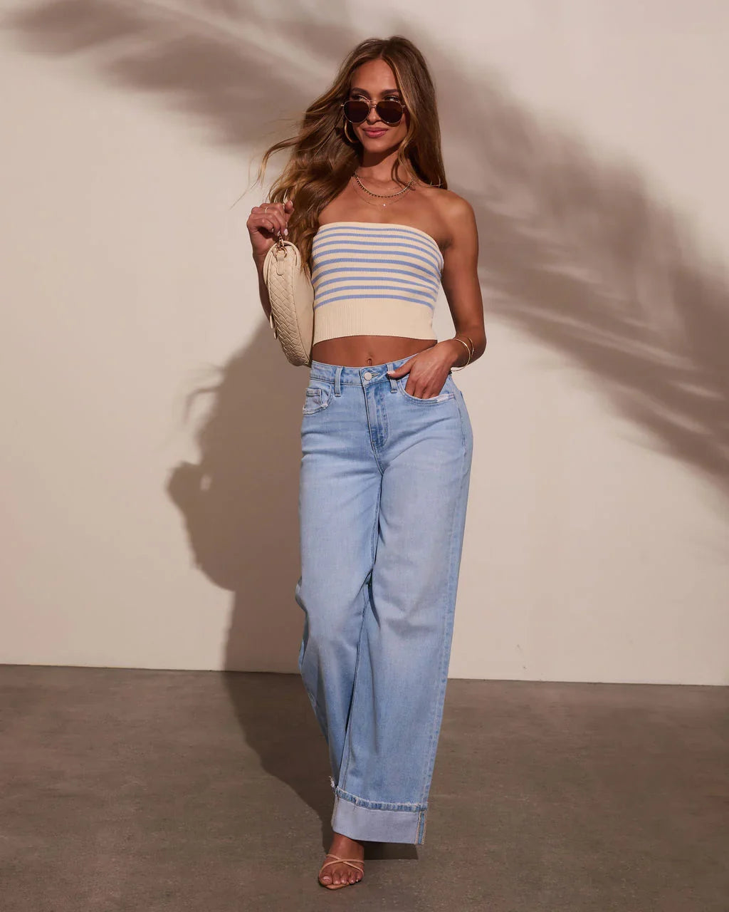 Darcie Striped Knit Tube Top
