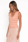 Xenia Smocked Top Peach