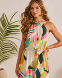 Vacation Crush Abstract Halter Jumpsuit