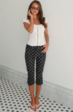 Day For It Capri Pants Black White Polka Dot
