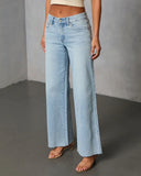 Lejer Stretch Mid Rise Straight Leg Jeans