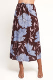 Angie Midi Skirt Blue Poppies