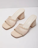 Celia Scallop Mesh Mules