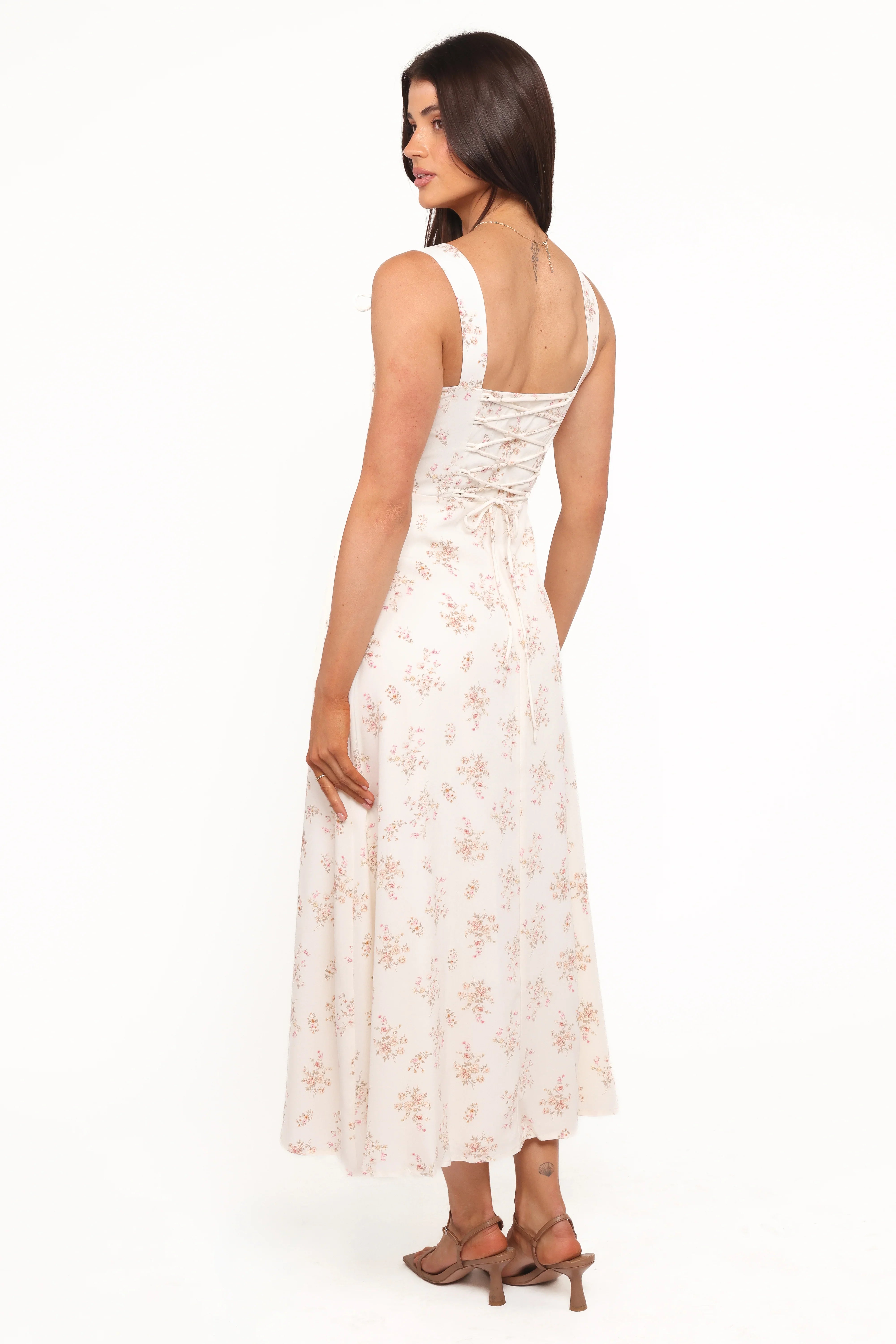 Clarissa Midi Dress White Floral