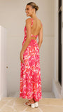 Margo Midi Dress Pink Red Floral