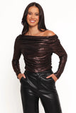 Peppita Metallic Off Shoulder Top Bronze