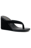 Grace Wedge Black Faux Suede