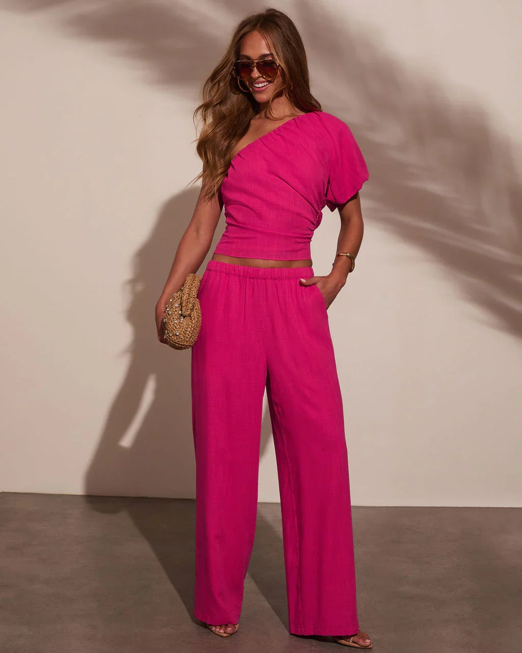 Onyx Linen Wide Leg Pants
