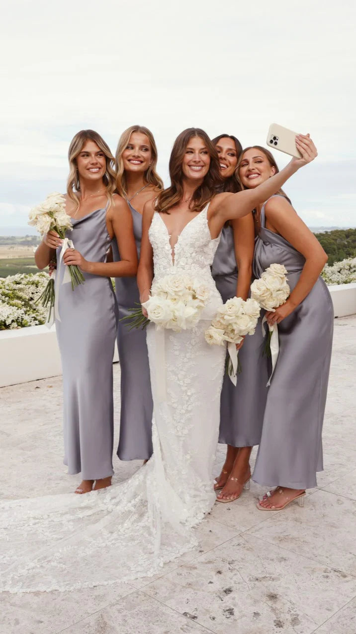 Greta Maxi Dress Steel Blue